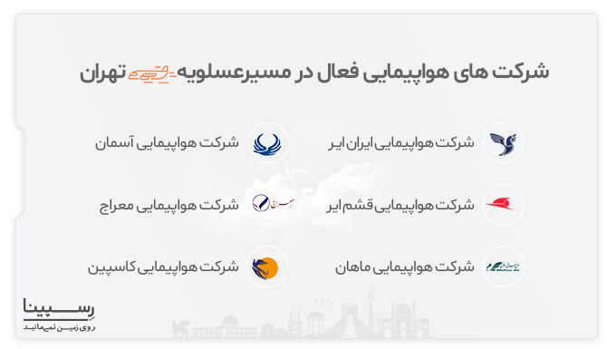 ایرلاین های فعال مسیر عسلویه تهران بلیط عسلویه به تهران